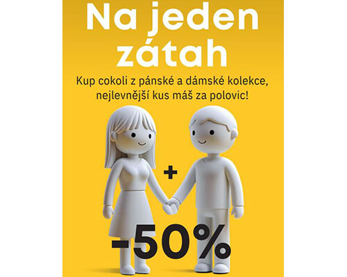 EXTRA sleva 50 % na druhý levnější kus