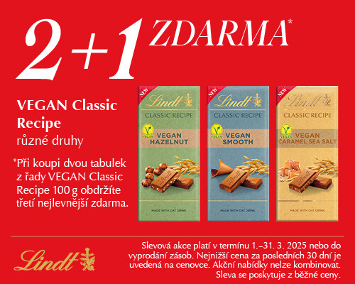 EXTRA akce 2+1 zdarma na VEGAN čokolády